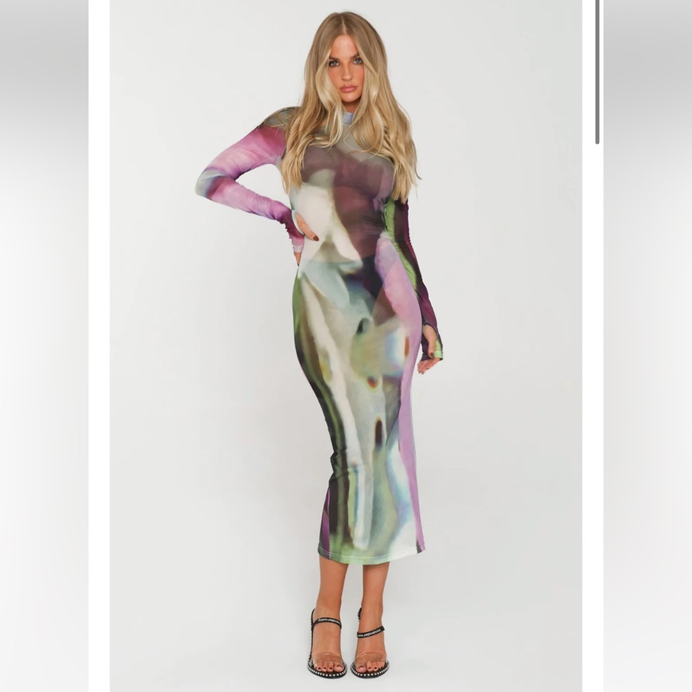 NWT By.Dyln Phoenix Midi Mesh Dress